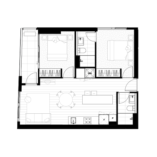 1 Bed 1 Bath floorplan