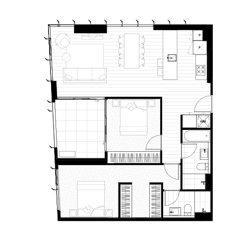 1 Bed 1 Bath floorplan